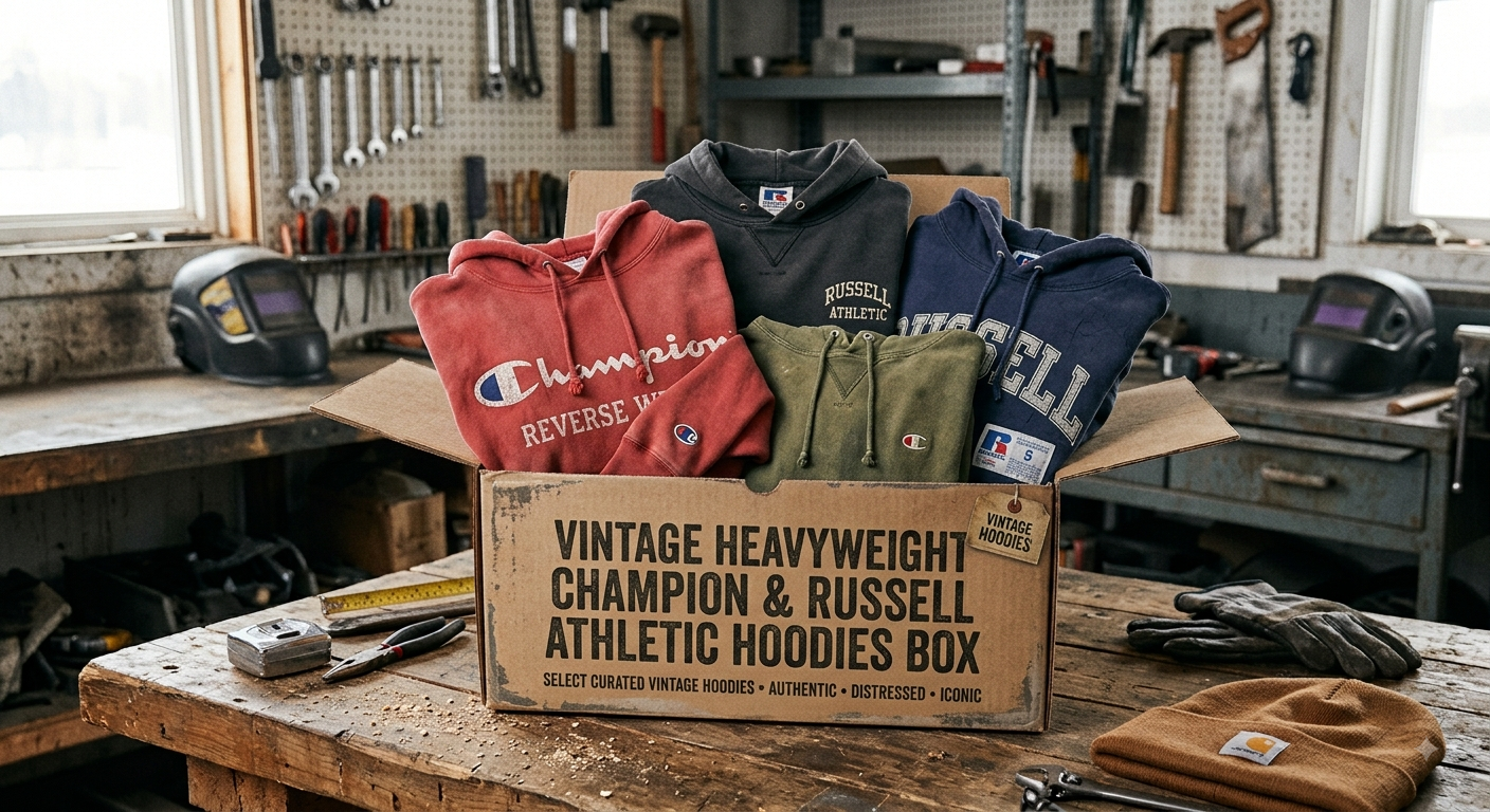 Vintage Heavyweight Champion & Russell Athletic Hoodies Box